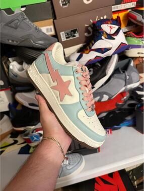 Bapesta green pink sz 8/9/12